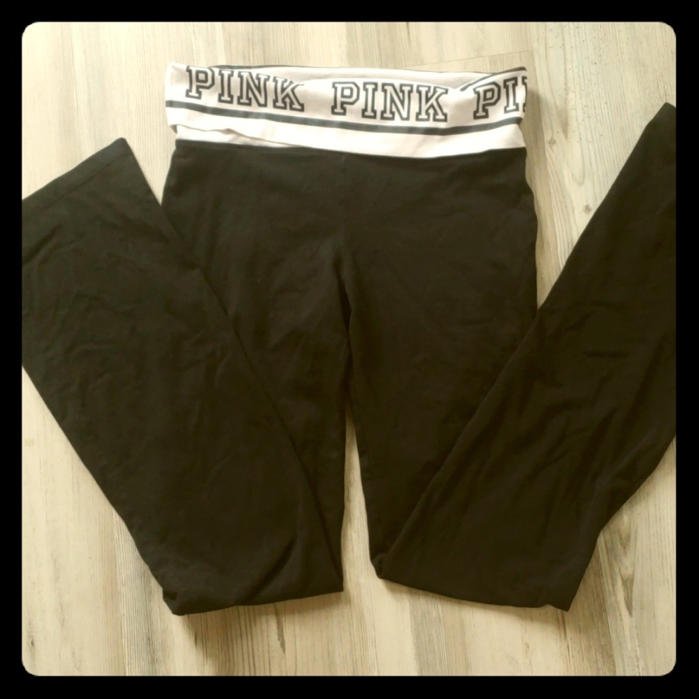 VS Pink fold over yoga pants